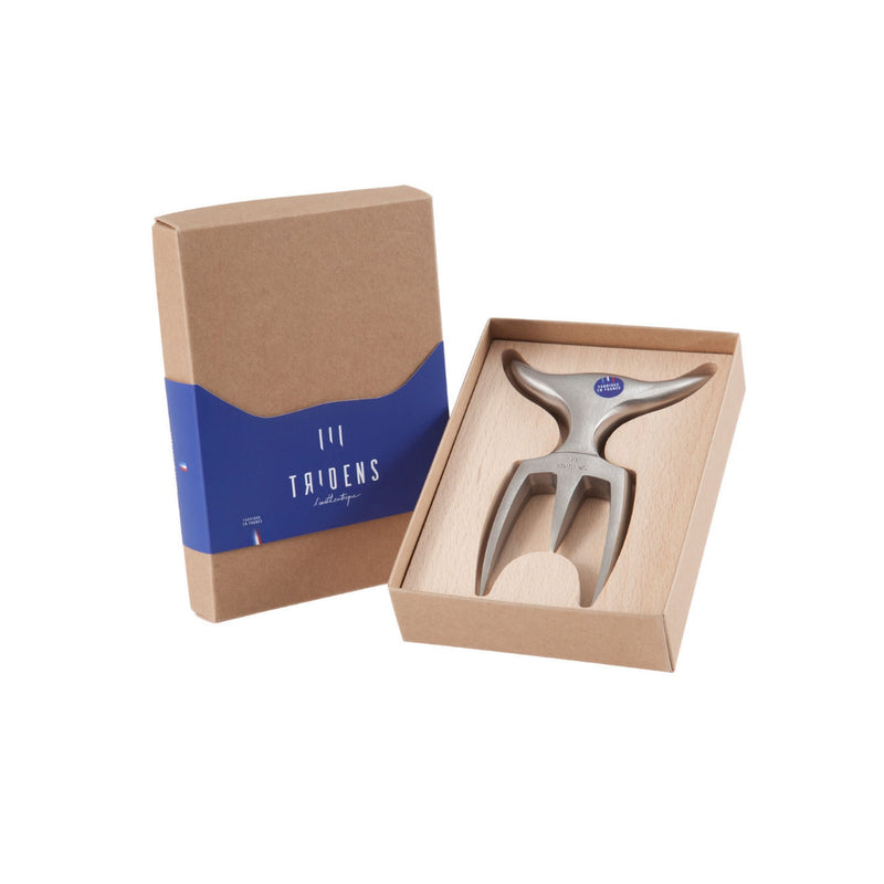 Brushed tridens coffret and its beech base in its Box