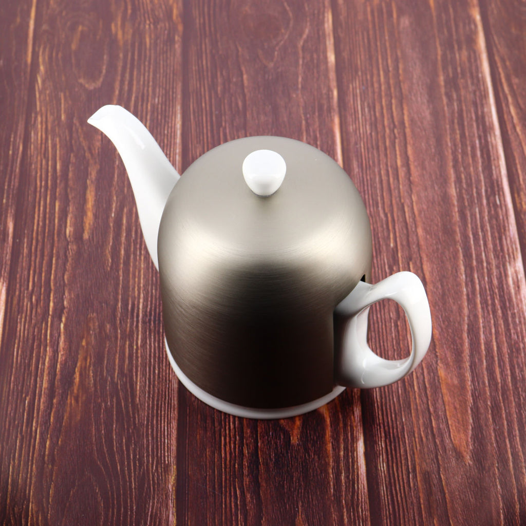 Degrenne Teapot Brushed aluminium Zinc Lid Top shot