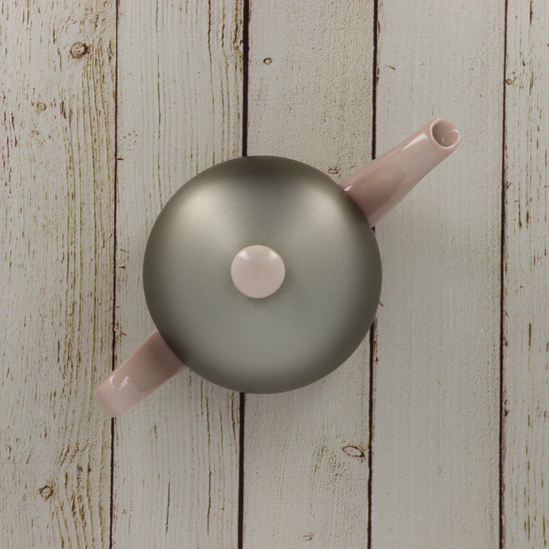 Teapot pink zinc aluminium Lid 6 cups