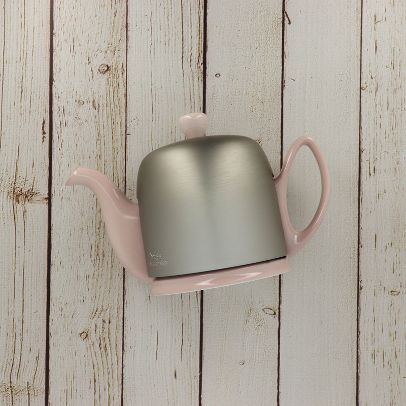 Teapot pink zinc aluminium Lid 6 cups