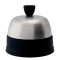 Salam Sugar Bowl by DEGRENNE in black porcelain with a polished stainless steel mirror lid and black knob.