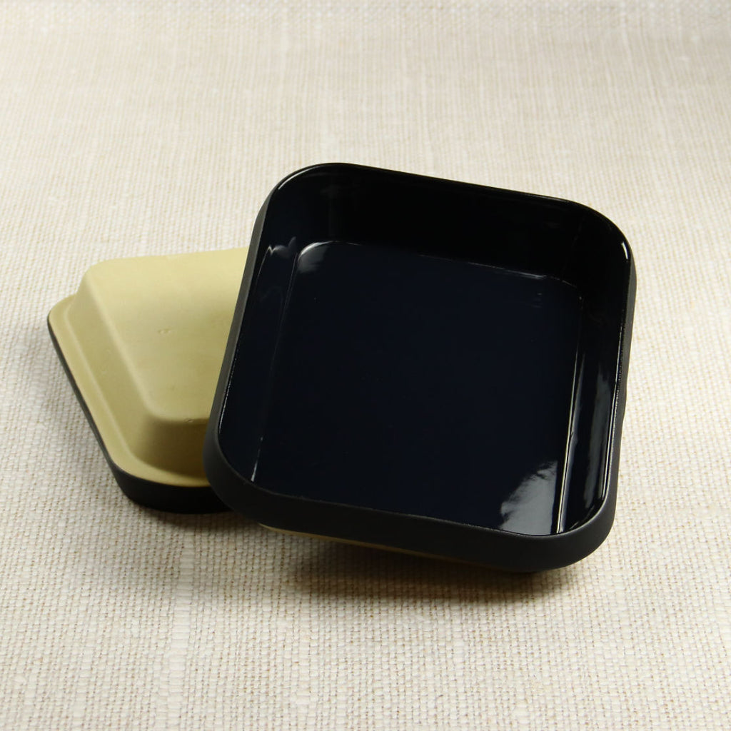 Rectangular blue terracotta dish 26x21cm - Manufacture de Digoin
