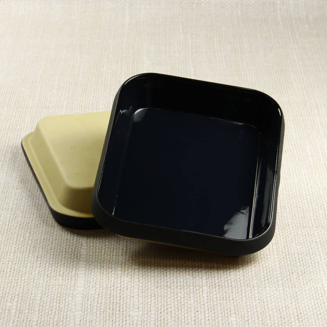 Rectangular blue terracotta dish 26x21cm - Manufacture de Digoin