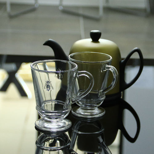 La Rochere Coffee Mugs Abeille on marble