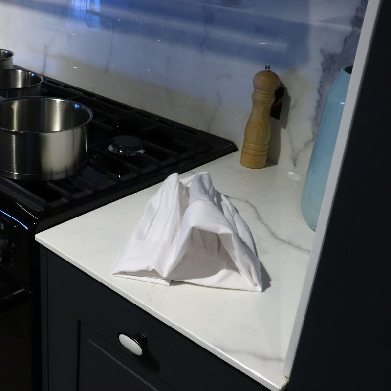 Grand Chef Hat in Marble Kitchen