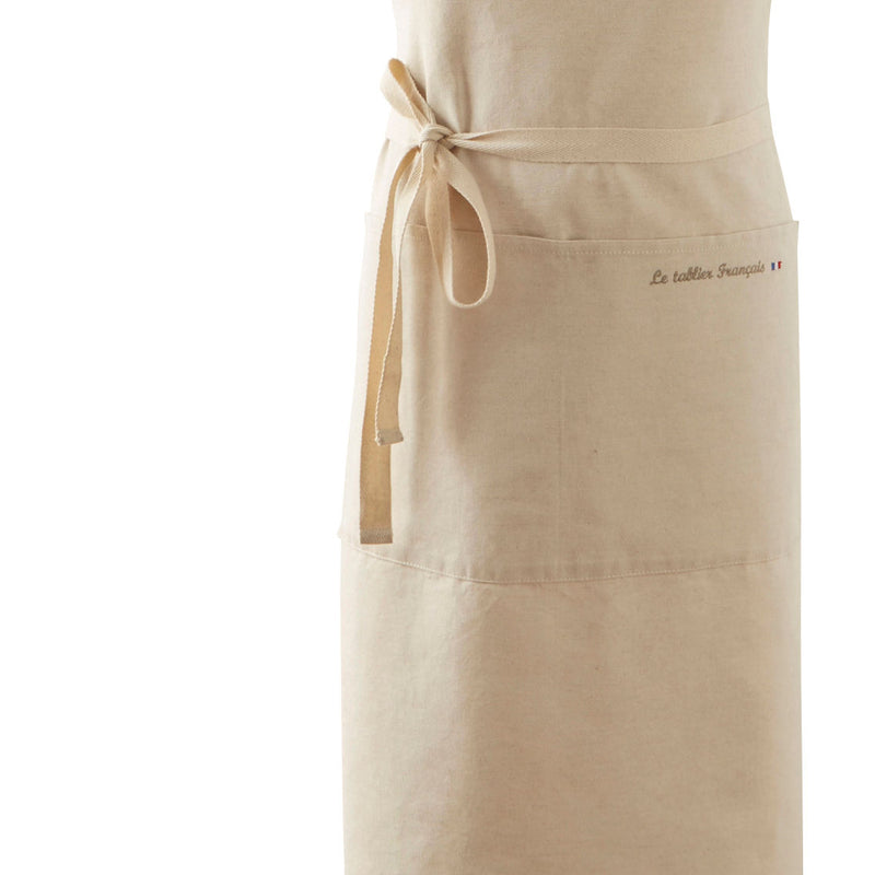 Charvet Edition Coton and Linen Apron LE TABLIER Français White Background