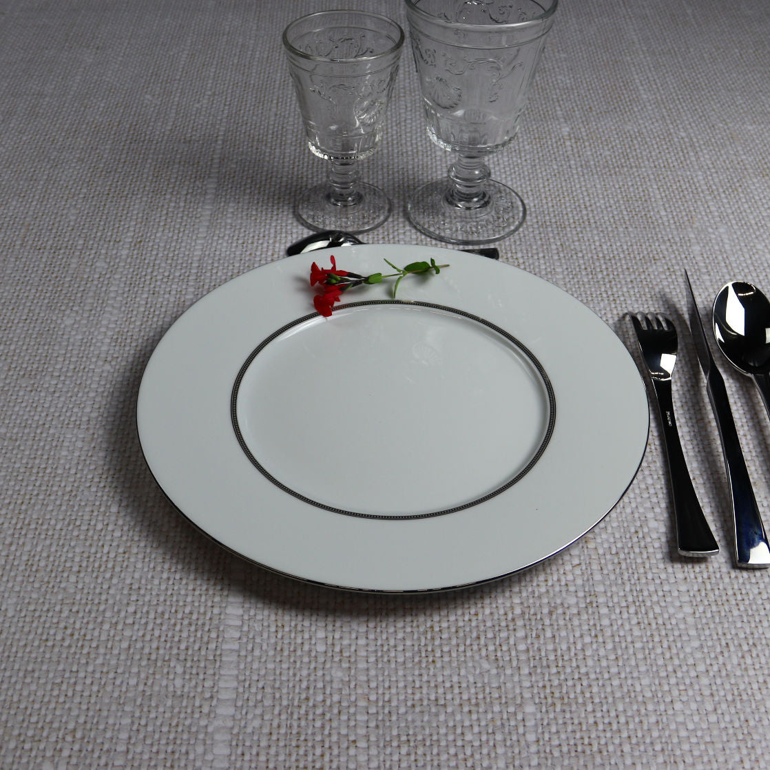 6 Round dinner plates 28 cm with rim