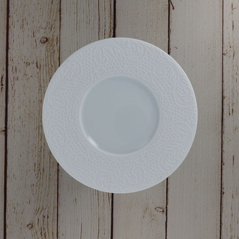 3 round saucers 15.8cm white porcelain - Degrenne