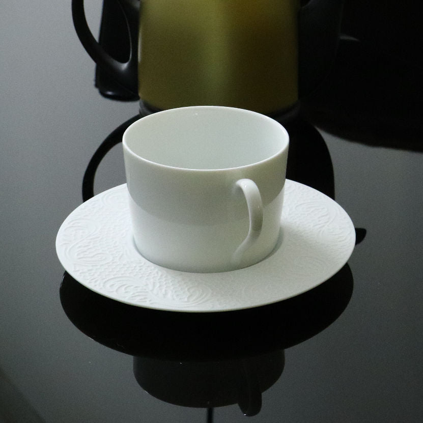 3 round saucers 15.8cm white porcelain - Degrenne