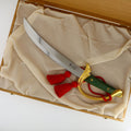 Lafayette Champagne saber green lamina handle in a big oak box