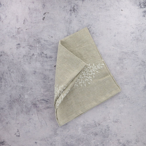 Charvet Edition Embroidered Napkins on Concrate