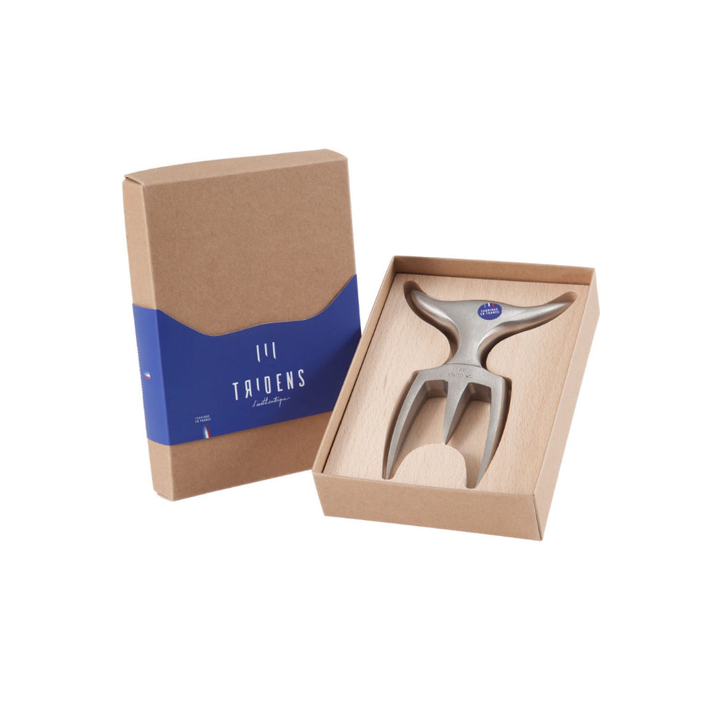 Brushed tridens coffret with beech base - Tridens