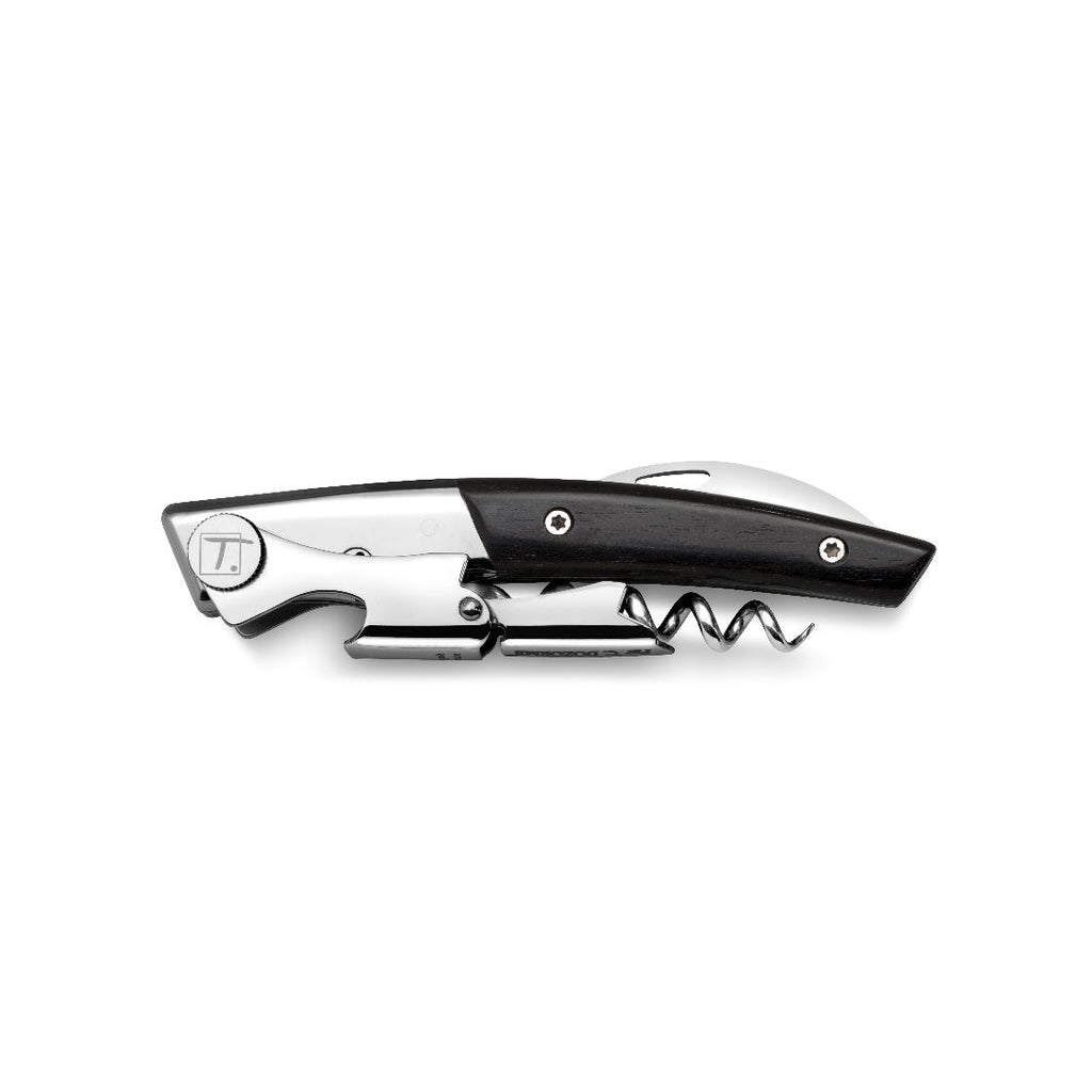 Thiers corkscrew ebony wood handle 2 levels white backround